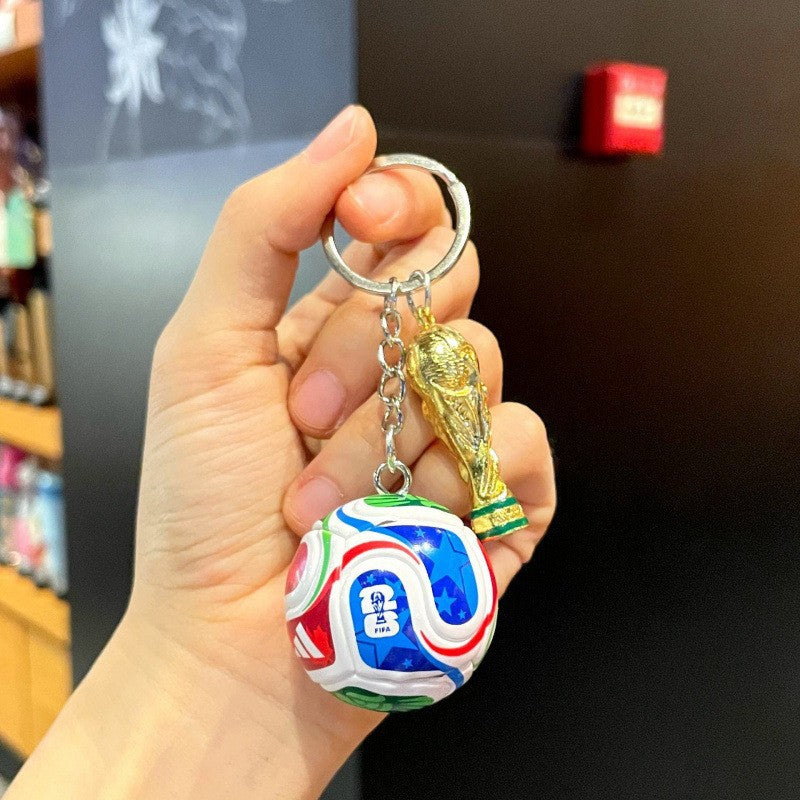 Wholesale 2026 World Cup Trophy Keychain Commemorative Football Fan Gift Car Key Accessory
