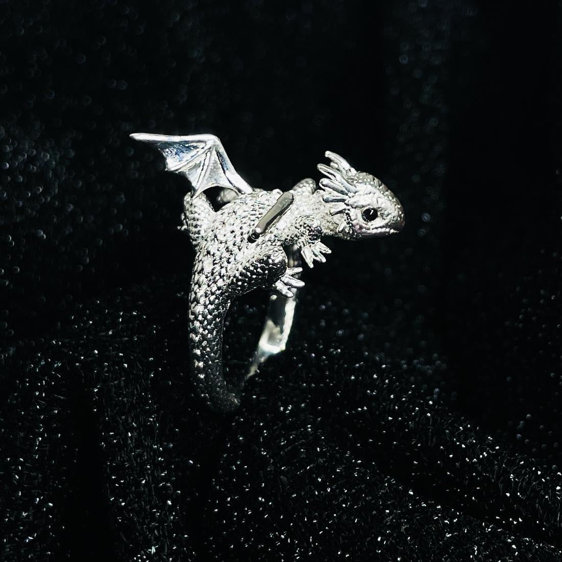 Wholesale Little flying dragon cute alloy ring index finger ring