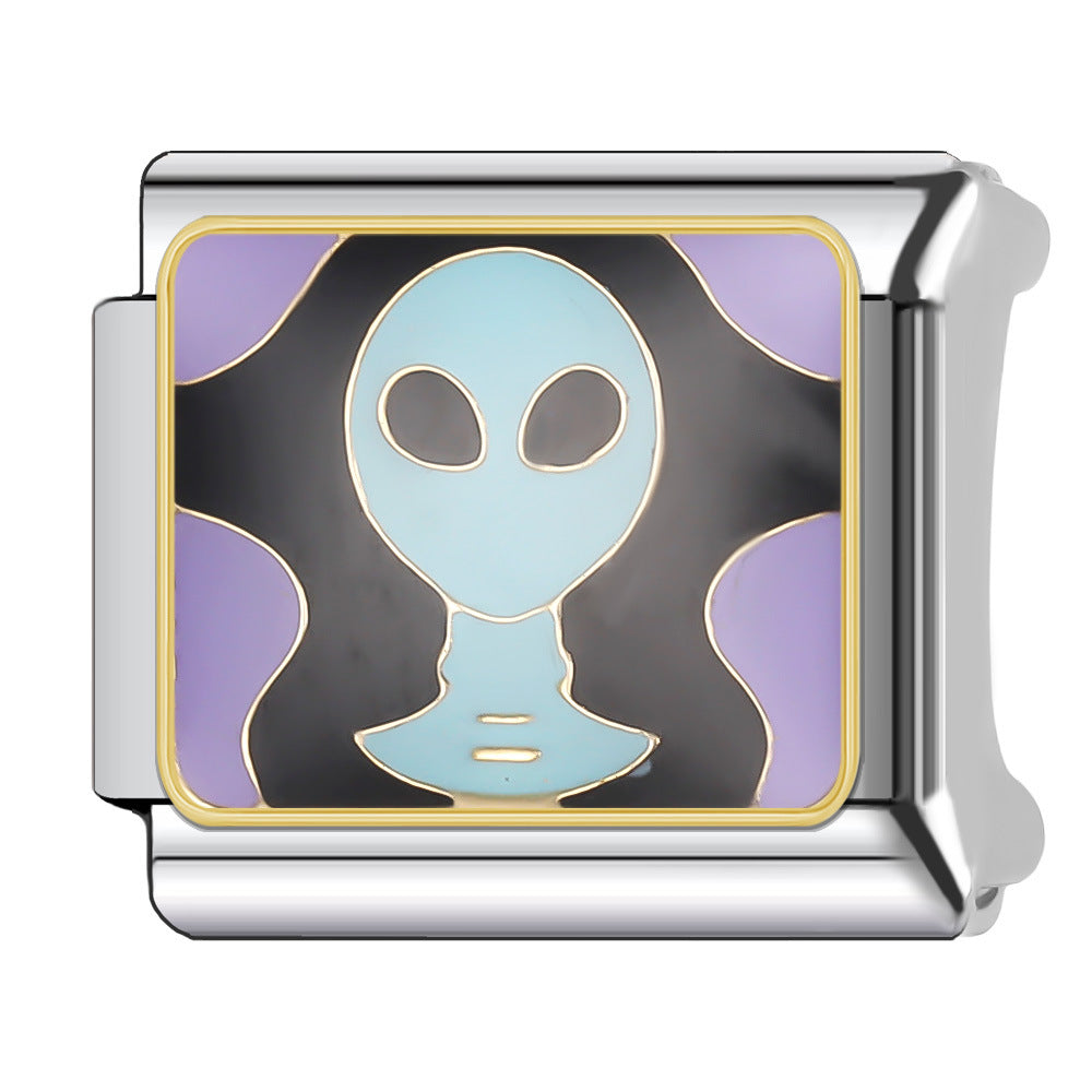 Wholesale Italian Charm Bracelet 9mm DIY Splicing Cosmic Star Series Stainless Steel Composable Bracelet