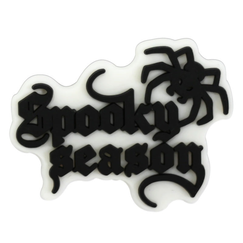 Decorazione casuale all'ingrosso della fibbia della scarpa in gomma morbida in PVC serie zucca da 100 pezzi