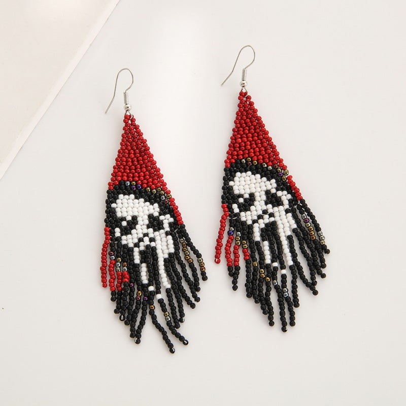 Wholesale  Creative  Rice Bead Tassel Earrings