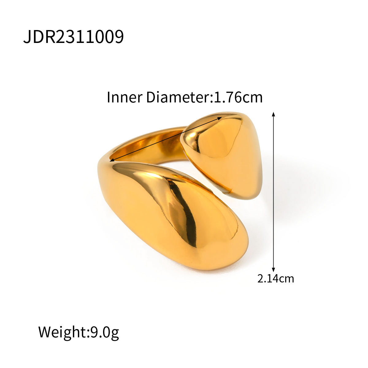 Wholesale  18K gold stainless steel smooth ring