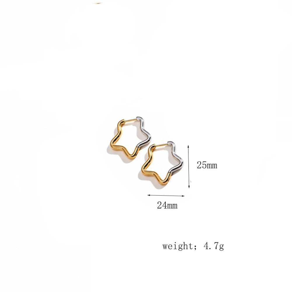 Wholesale Heart-Shaped Five-Pointed Star Triangle Special-Shaped Stainless Steel Earrings