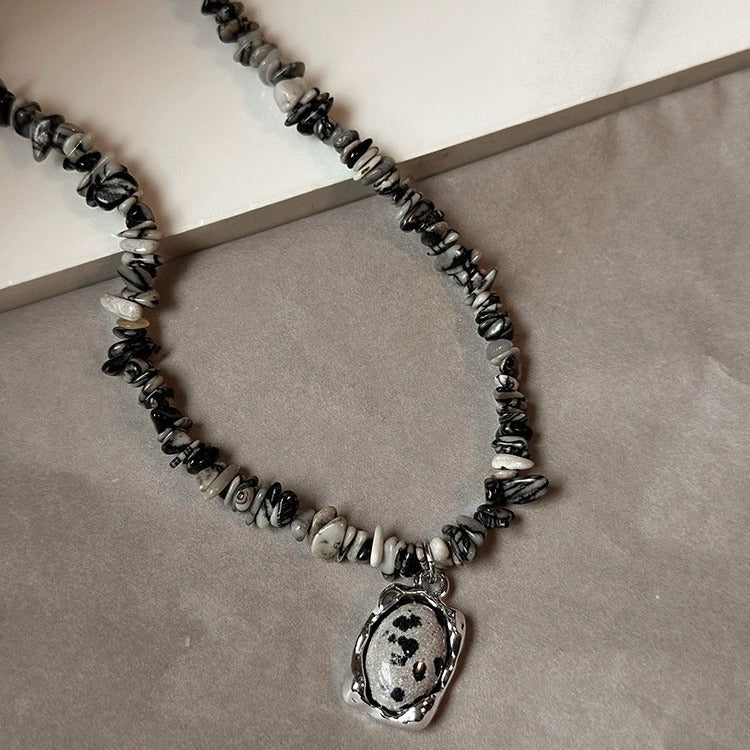 Wholesale Natural Gravel Necklace  Light Luxury  Clavicle Chain