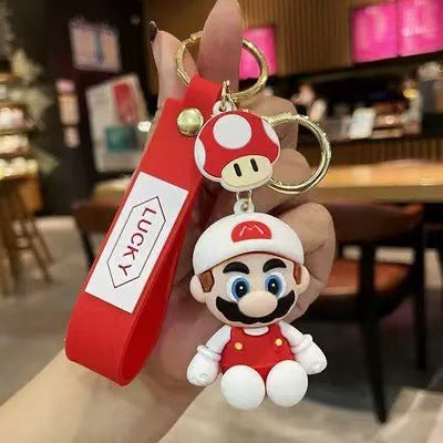 Wholesale  Silicone Keychain Sitting Cartoon Bag Charm Gift