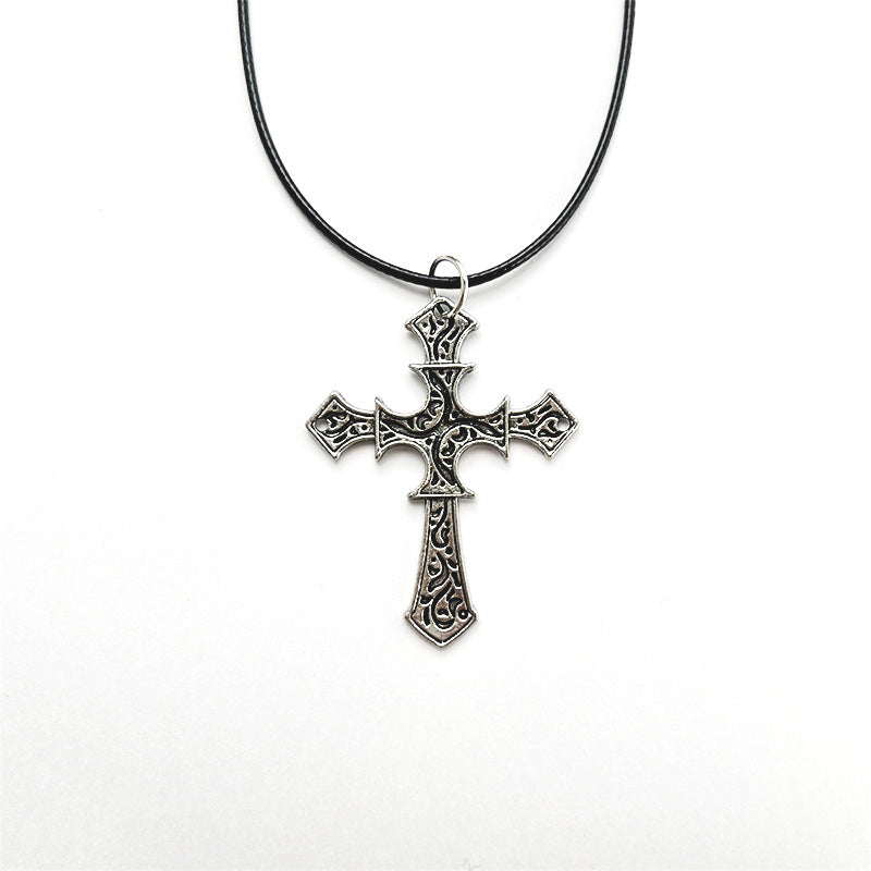 Wholesale Electroplated Alloy Vintage Cross Geometric Necklace,  Jewelry Accessory for Couples