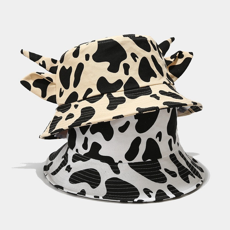 Wholesale Cow Ears Cow Print Cartoon Fisherman Hat Bucket Hat ACC-HT-LvYi010