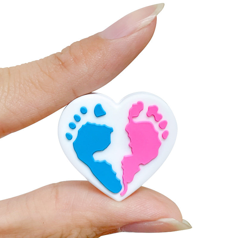 Wholesale 10PCS Love Footprint Silicone Beads ACC-BDS-WDX007