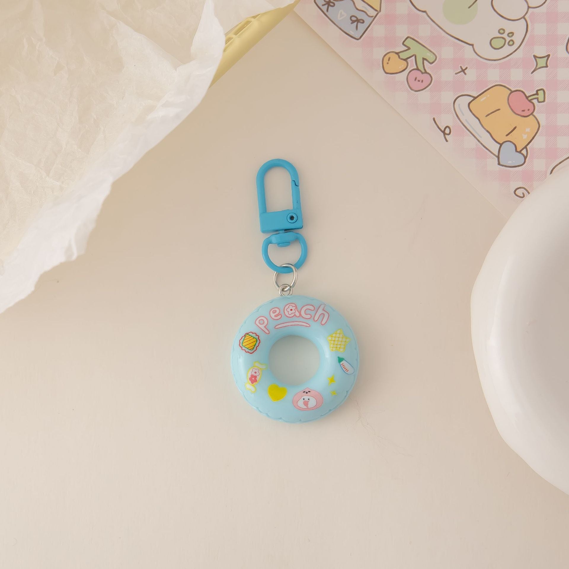 Wholesale Cartoon Swimring Resin Keychain