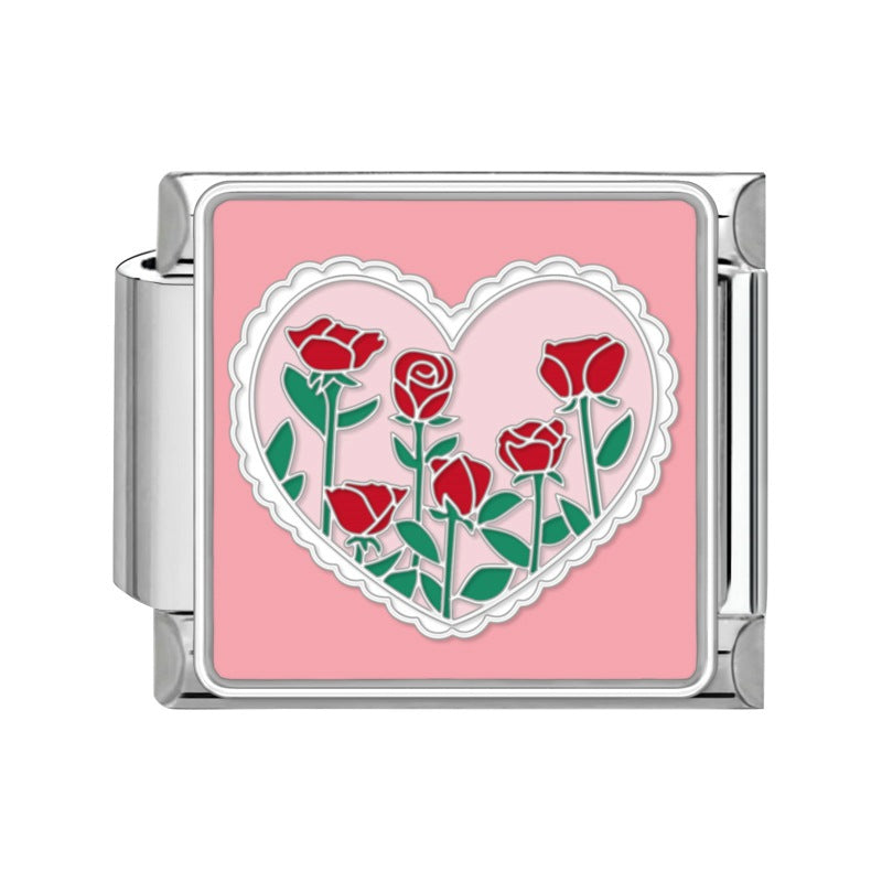 Wholesale Flower Module DIY Bracelet Set Italian Creative Design Stainless Steel Jewelry for Boutique Resale