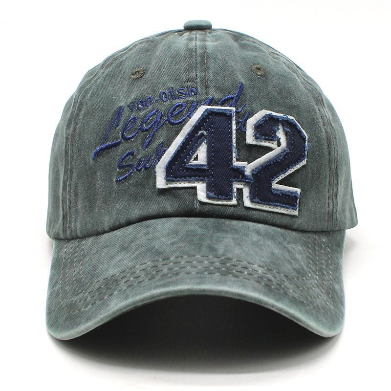 Wholesale  outdoor baseball cap number 42 embroidery washed baseball cap