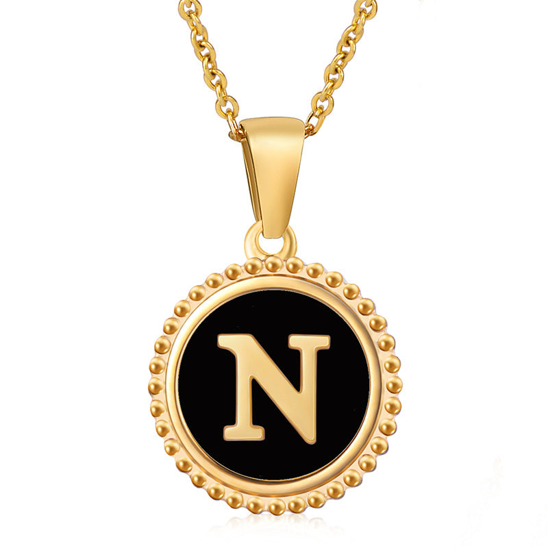 Wholesale 18K Stainless Steel Necklace Shell Letter Necklace ACC-NE-ZhongY012