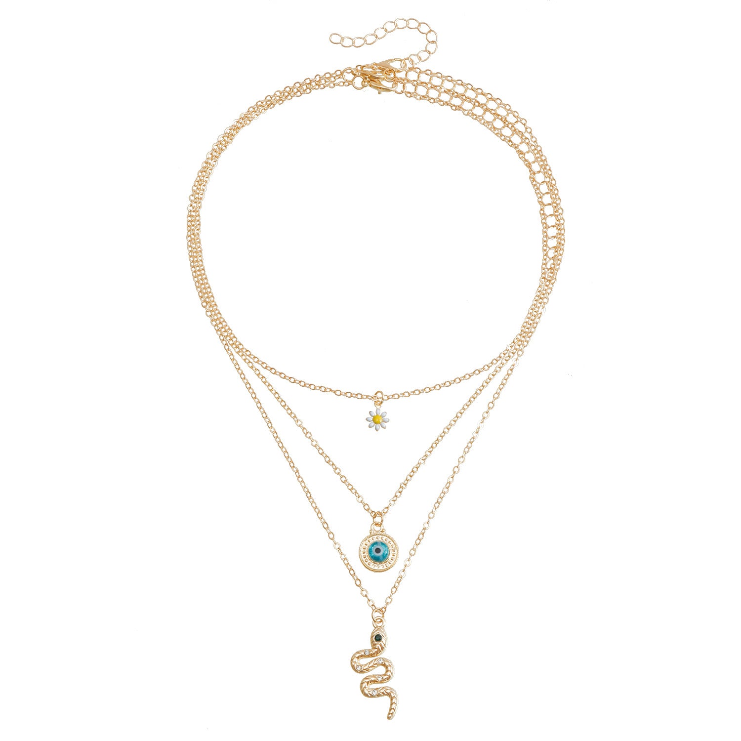 Wholesale  Oil Drop Devil's Eye Snake Pendant Clavicle Chain Necklaces