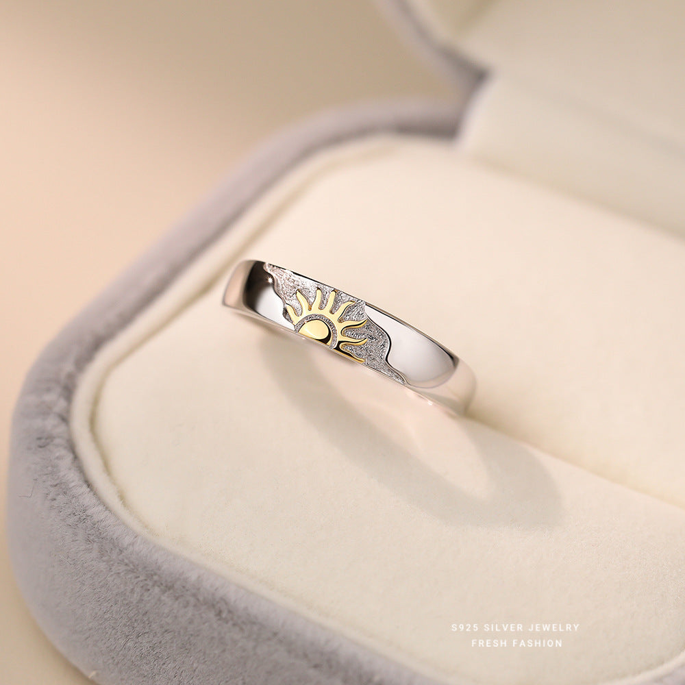 Wholesale Sun, Moon and Stars Couple Ring s925 Sterling Silver  Adjustable Rings