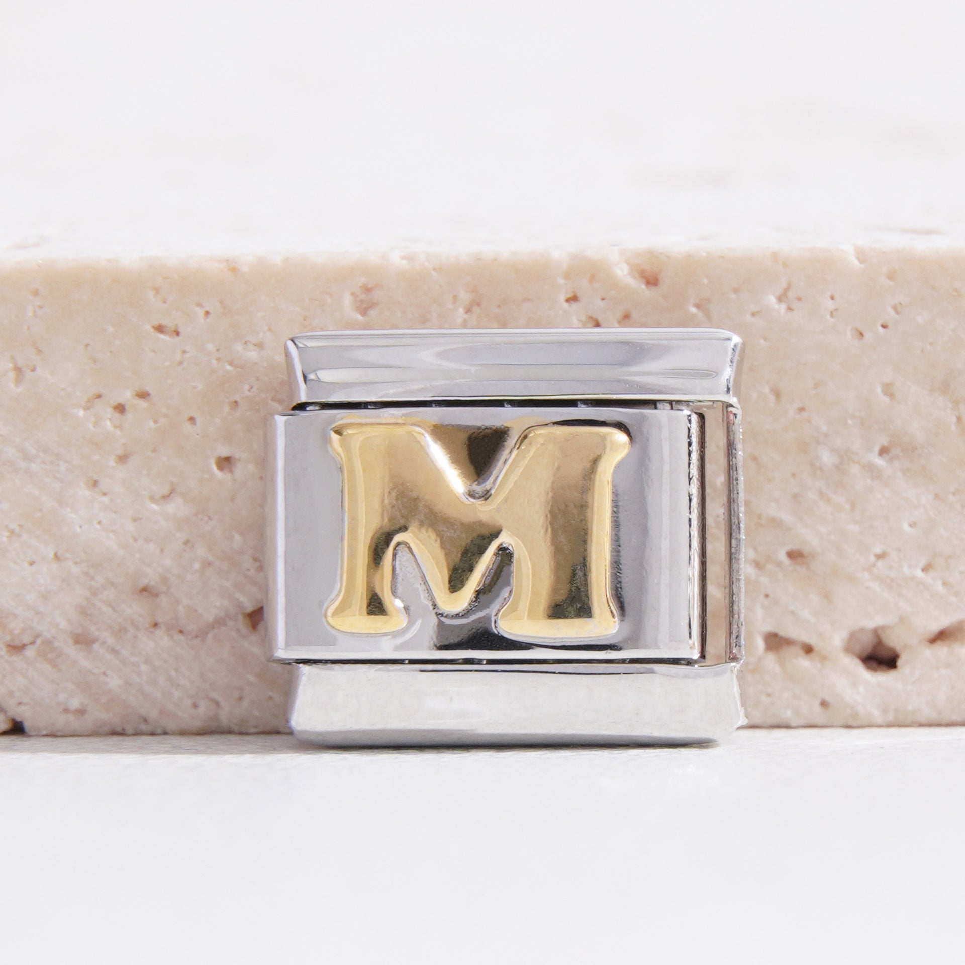 Wholesale Italian Charm Bracelet 9mm DIY Splicing Black Letter Stainless Steel Composable Bracelet