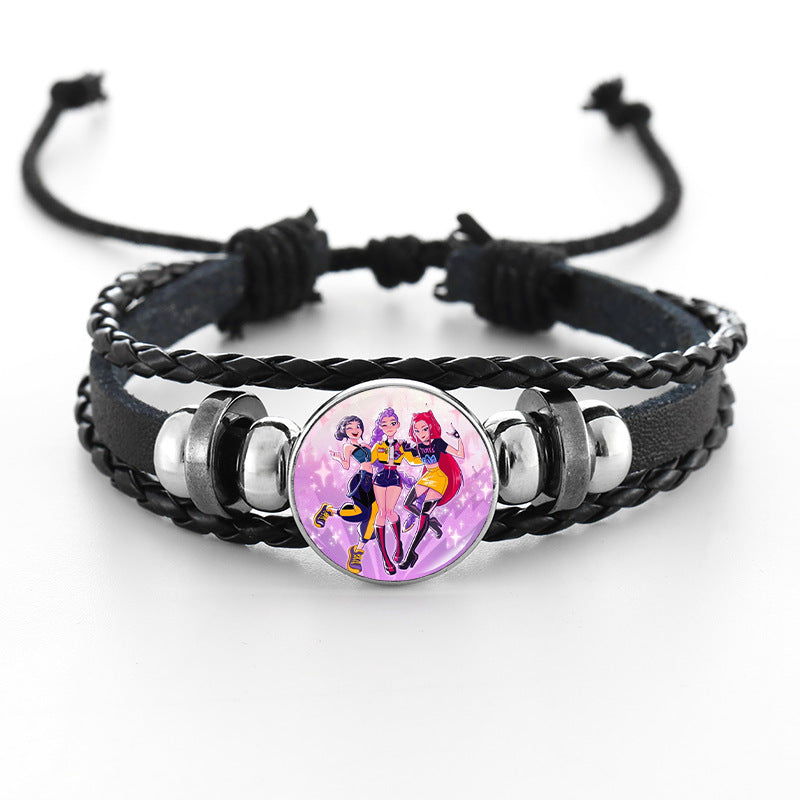 Wholesale Demon Hunter Bracelet Time Gem Bracelet Men and Women All-match Braided Black Bracelet kpop