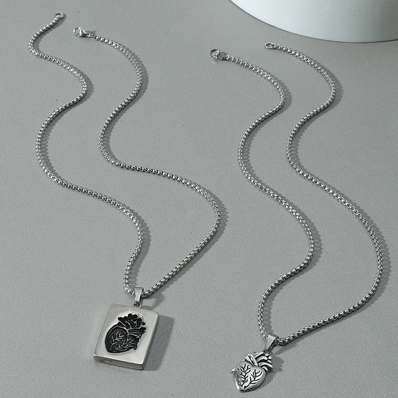 Wholesale  Creative Heart  Pendant Gold and Silver Necklace