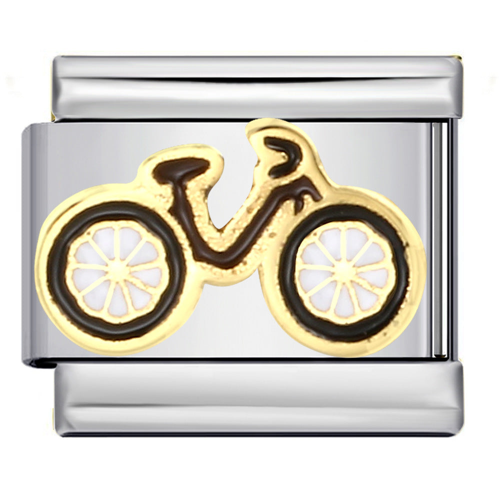 Wholesale Italian Charm Bracelet 9mm DIY Splicing Removable Fire Engine Series Stainless Steel Composable Bracelet