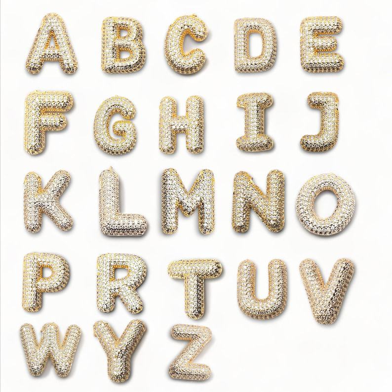 Wholesale Stone-inlaid Birthday Balloon Glossy Letter Necklace