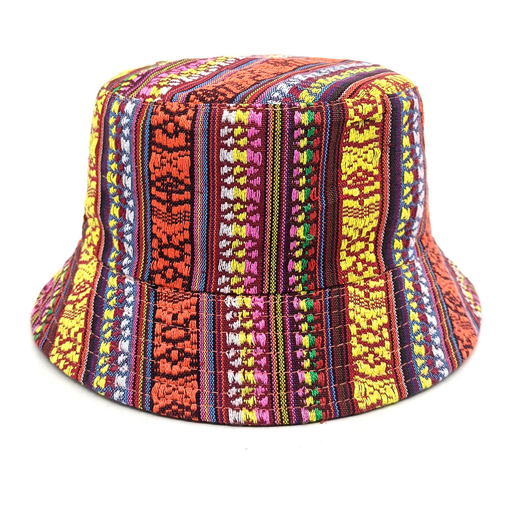 Wholesale  Retro Ethnic Bohemian Style Printed Fisherman's Hat Bucket Hat