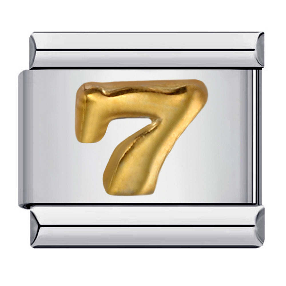 Wholesale Italian Charm Bracelet 9mm DIY Splicing Removable Arabic Numerals Stainless Steel Composable Bracelet