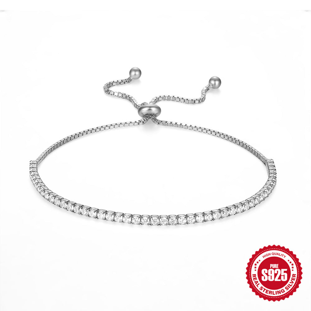 Wholesale 925 Sterling Silver Light Luxury Diamond Tennis Bracelet