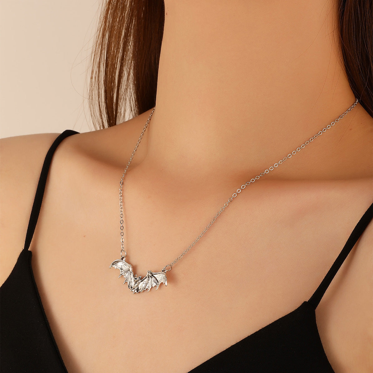 Wholesale Punk Bat Clavicle Chain Necklace  Gothic Fashion Accessory for Women Gift Boutique Resale