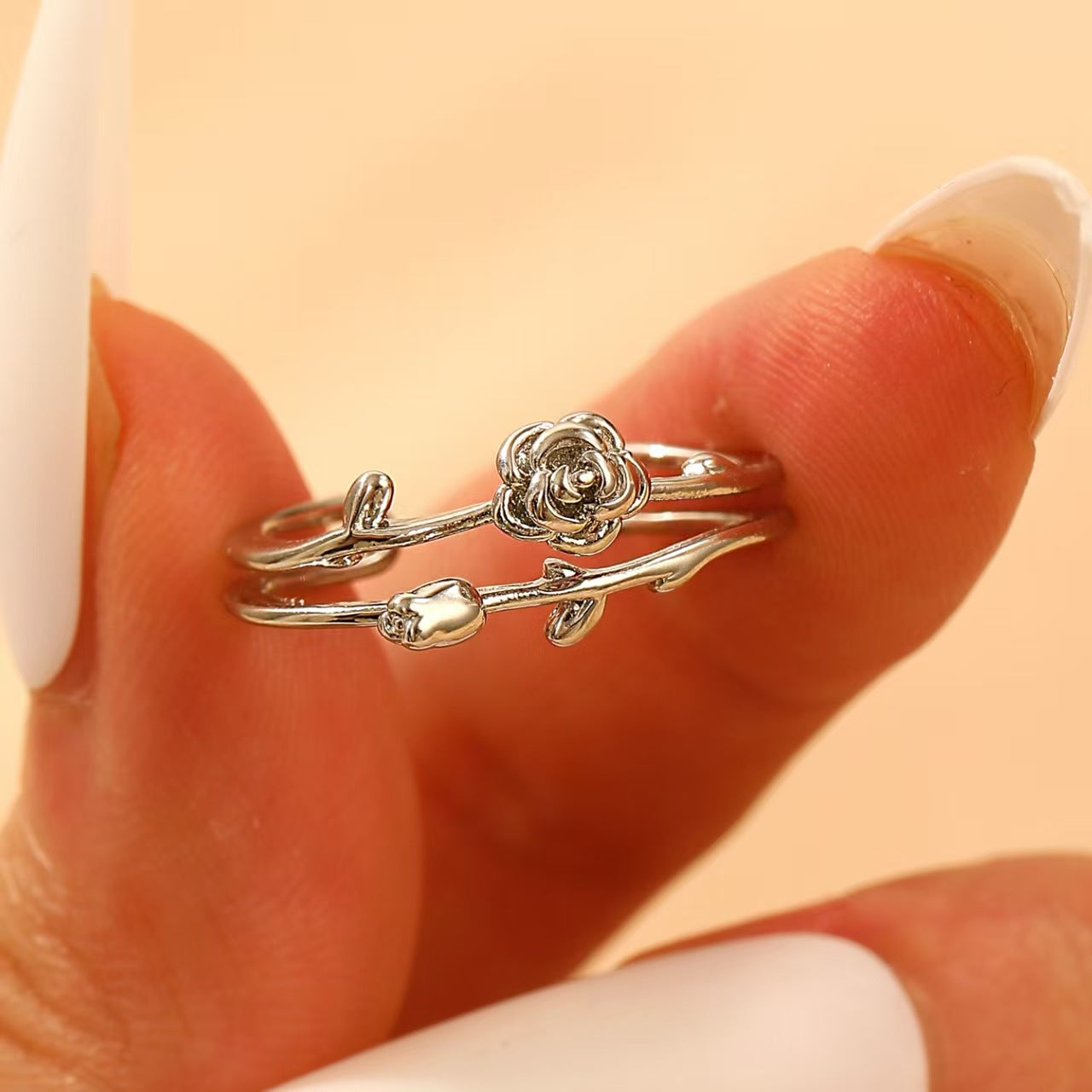 Wholesale Rose Flower Opening Ring