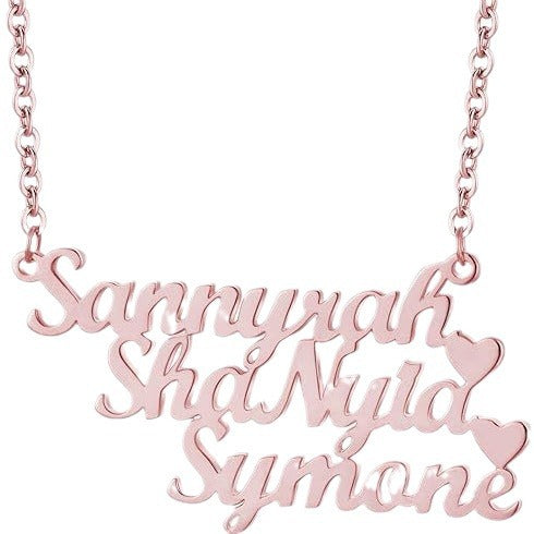 Wholesale Titanium Steel Personalized Name Heart Necklace