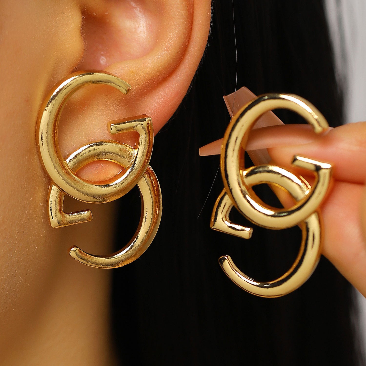 Wholesale European Style Double G Letter Alloy Earrings Stylish Jewelry Accessory for Daily Use