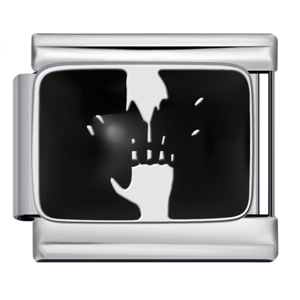 Wholesale Italian Charm Bracelet 9mm DIY Splicing Nail Art Series Stainless Steel Composable Bracelet