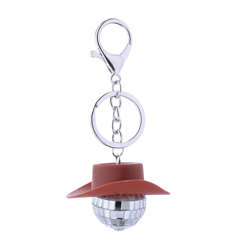 Wholesale Cowboy Hat Disco Mirror Ball Keychain ACC-KC-CT001