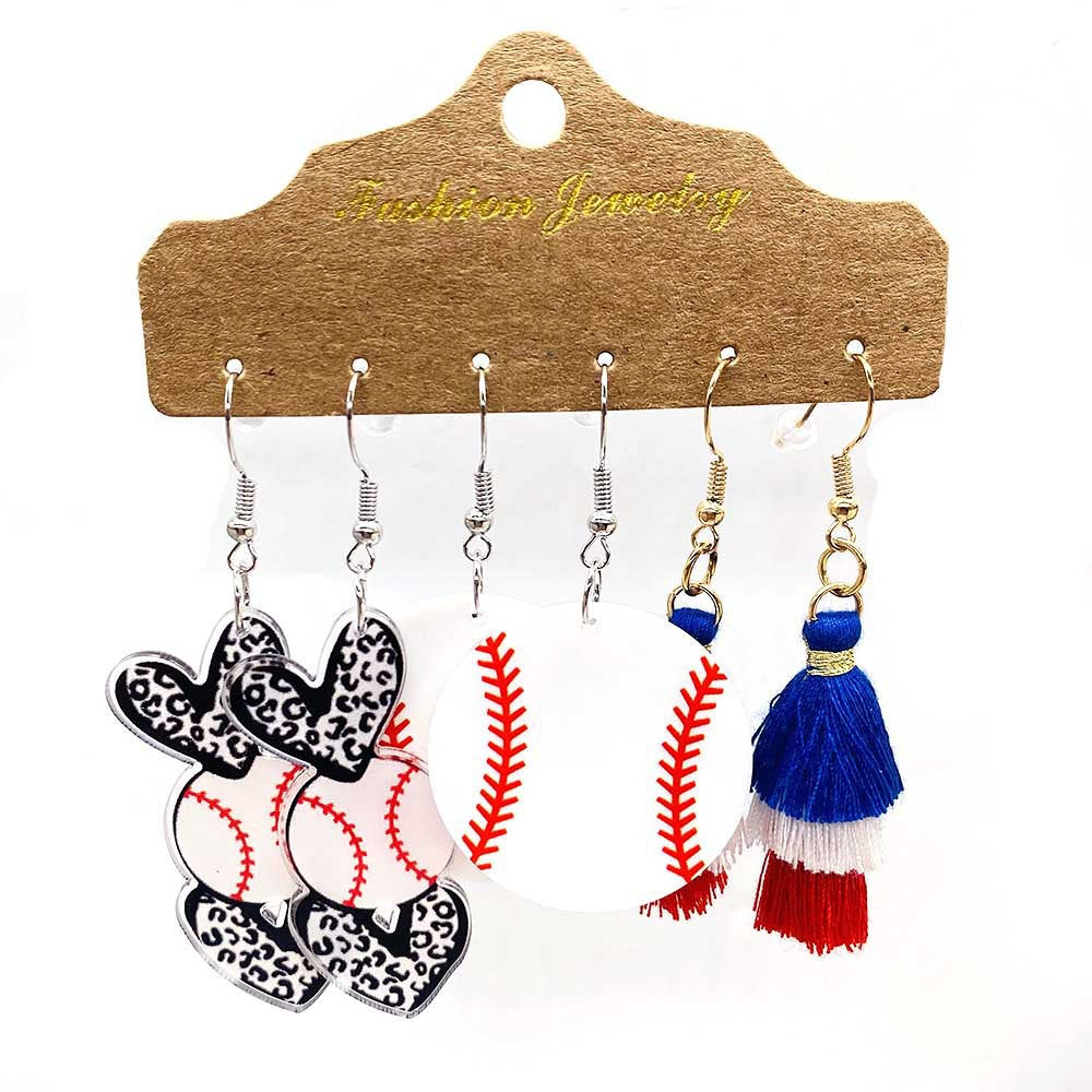 Wholesale 3 Pairs of One Card Independence Day Earrings Set