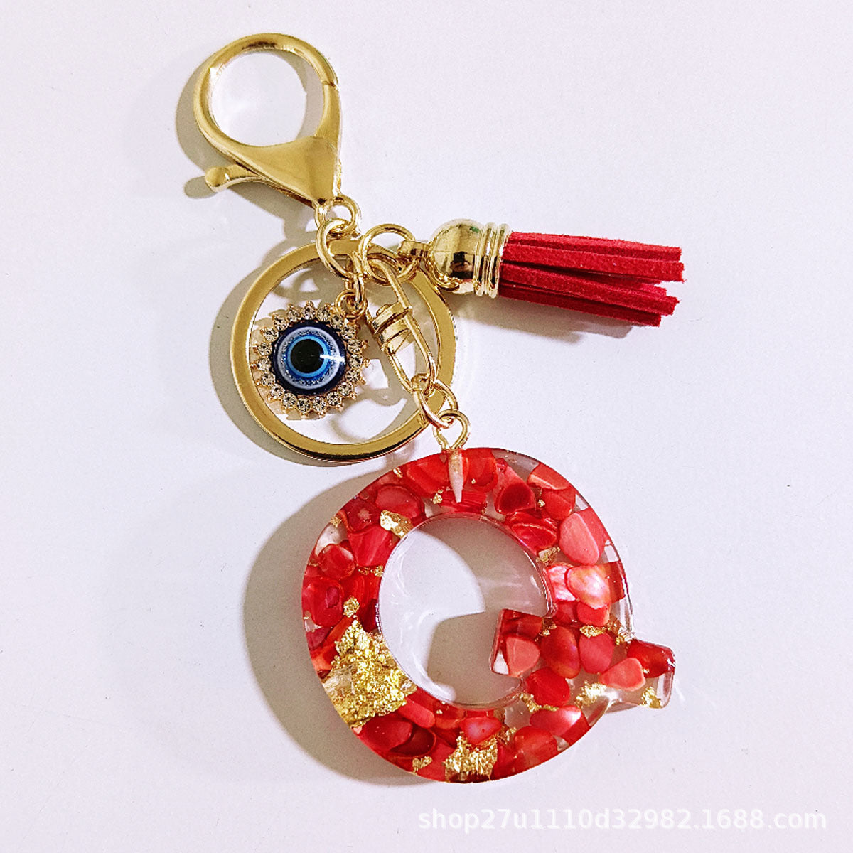 Wholesale Evil Eye Tassel Resin Letter Keychain Bag Charm Fashion Accessory for Party Resale