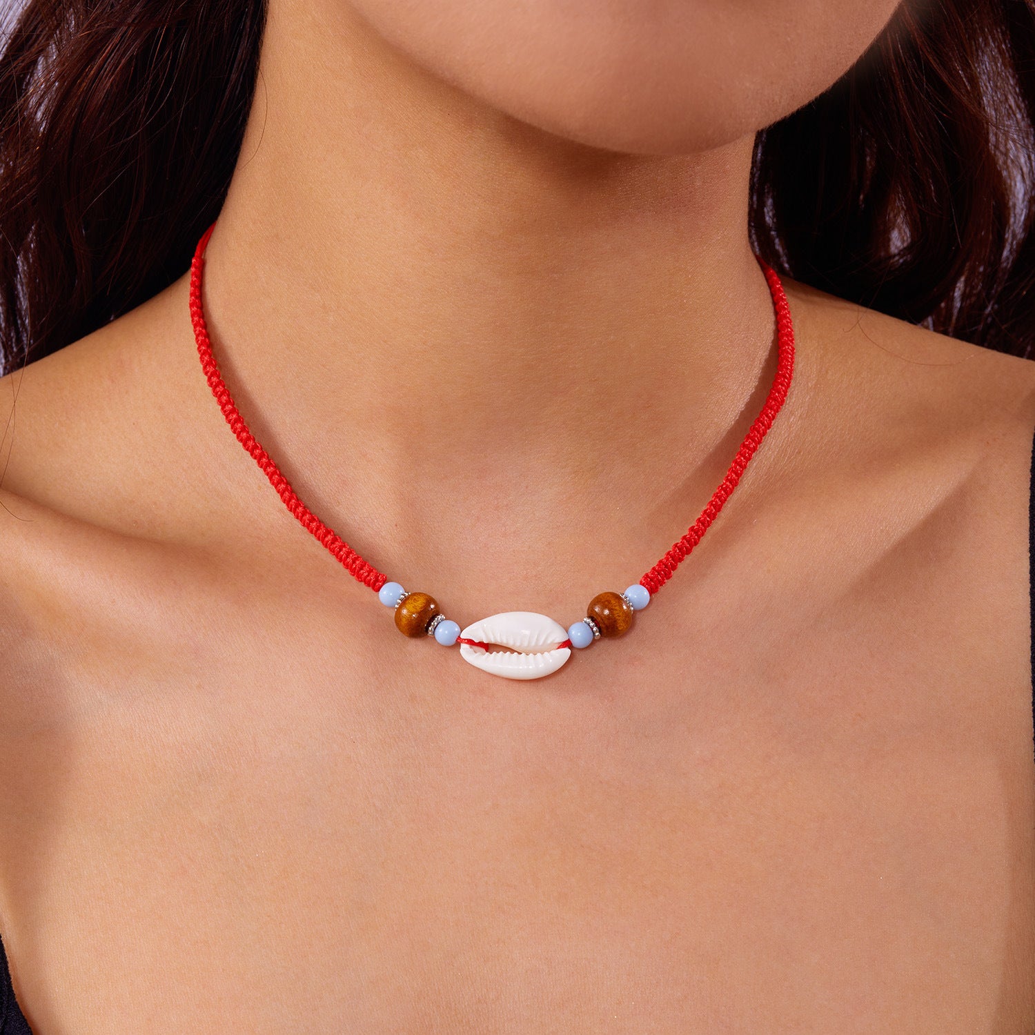 Wholesale Beach Shell Necklace Shell Double Layer Overlapping Necklace Clavicle Chain