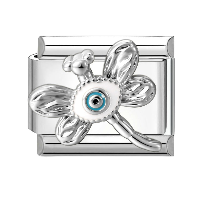 Wholesale 9mm Italian Charm Starter Bracelets DIY Evil Eye Series Stainless Steel Composable Bracelet