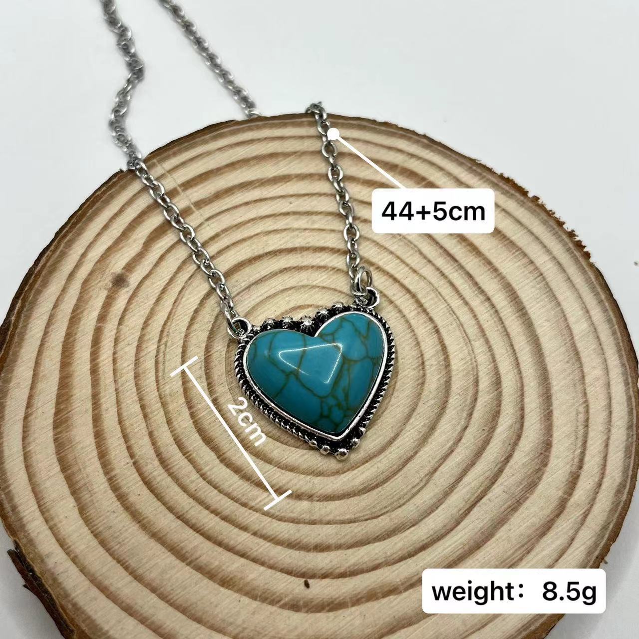 Wholesale Alloy Turquoise Pendant Necklace Bohemian Style Fashion Accessory Gift