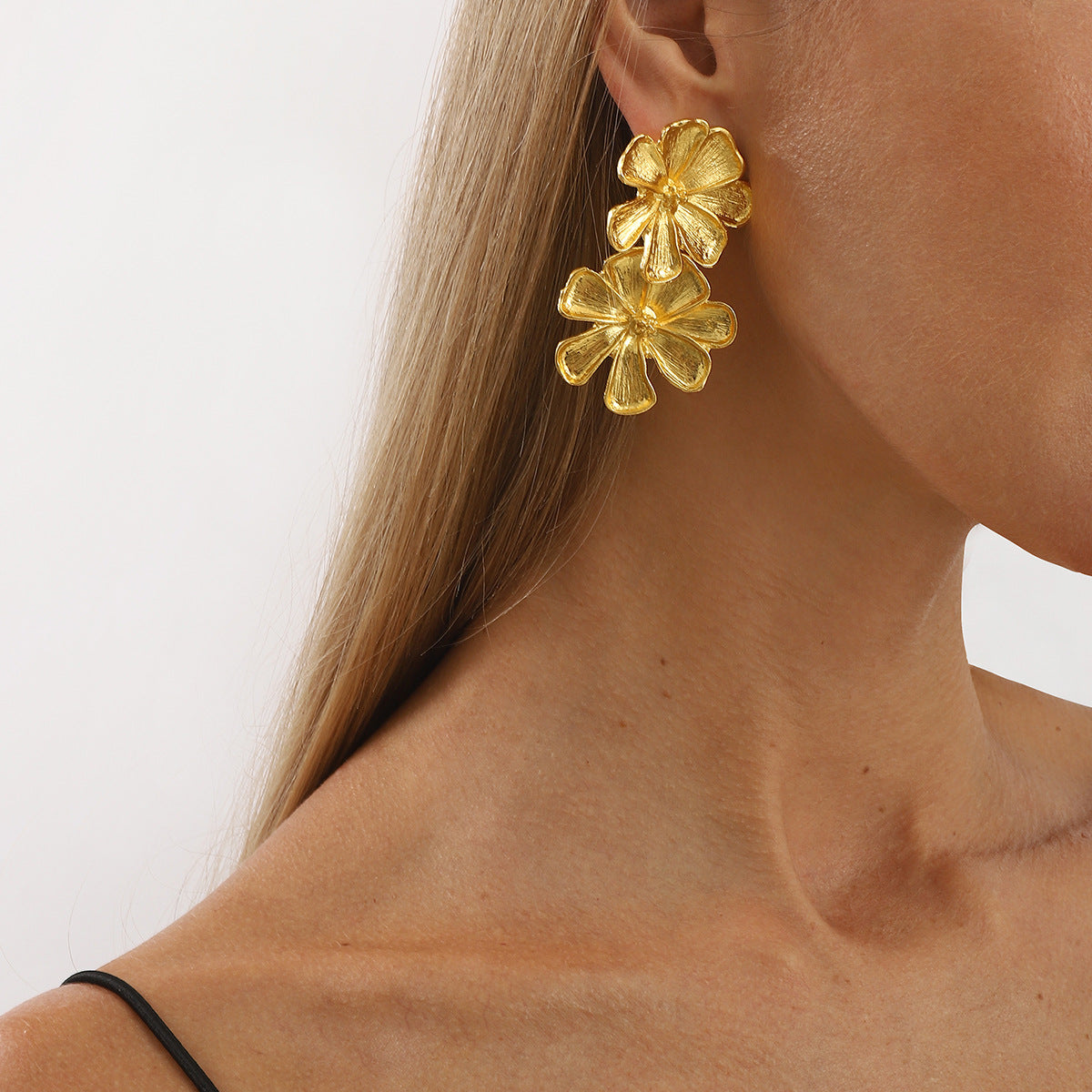 Wholesale Flower Splicing   Exaggerated Earrings