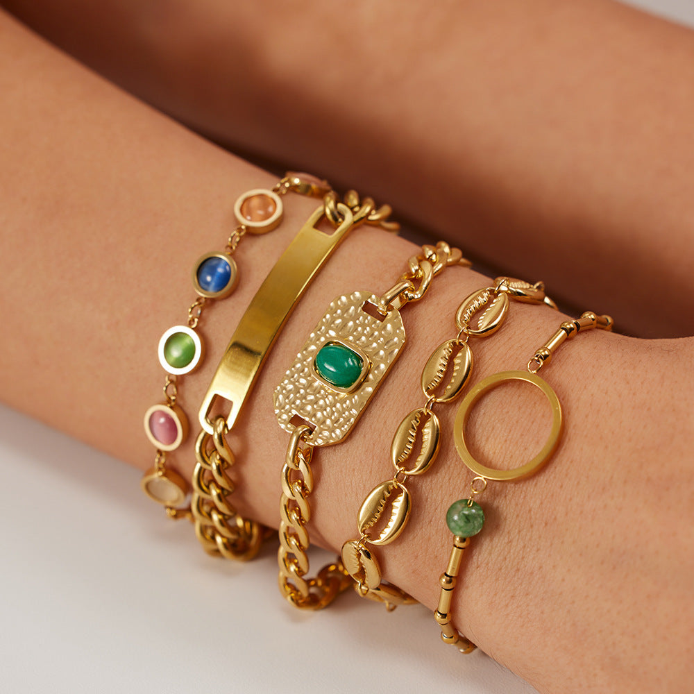 Wholesale Cuban Chain Bracelet Stainless Steel Bracelets Gold Plated Bracelet Hand Jewelry ACC-BT-JD003