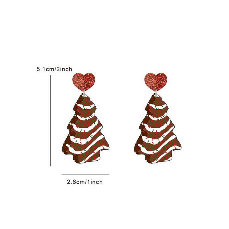 Wholesale Christmas Tree Rainbow Koala Dinosaur Cactus Gingerbread Man Acrylic Earrings ACC-ES-XP012