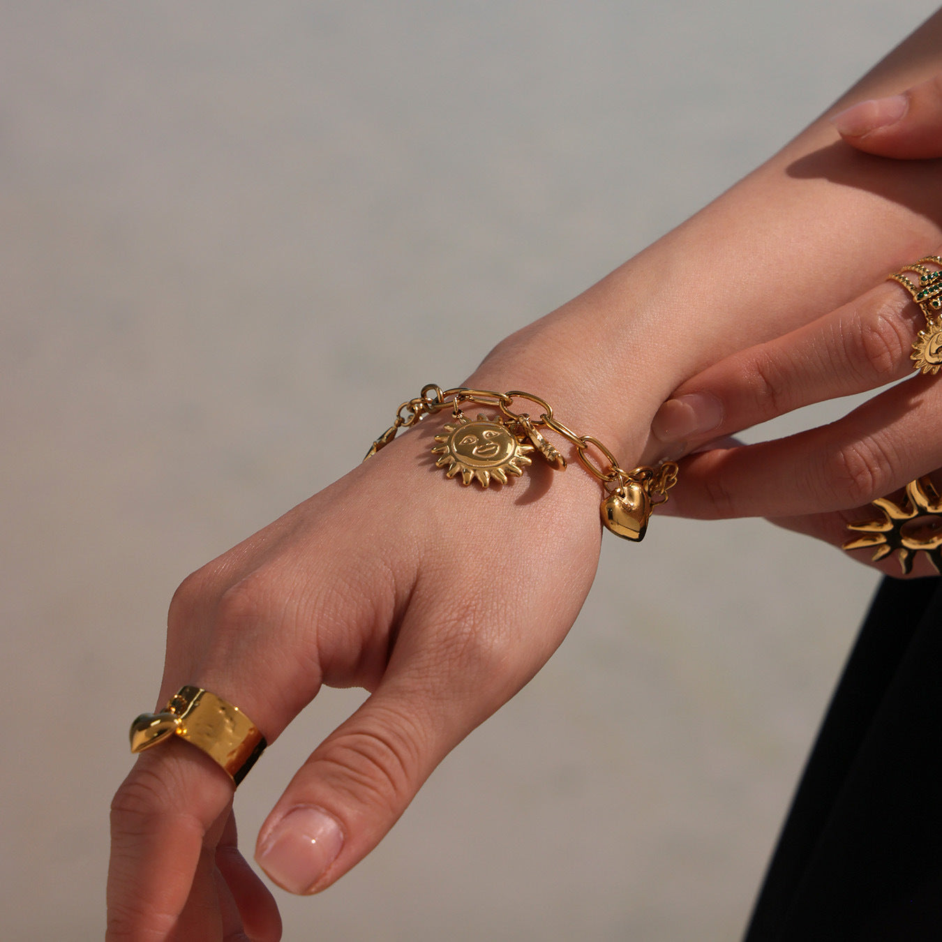 Wholesale Enigma Sun Goddess Moon Love Multi-Accessories DIY Bracelet