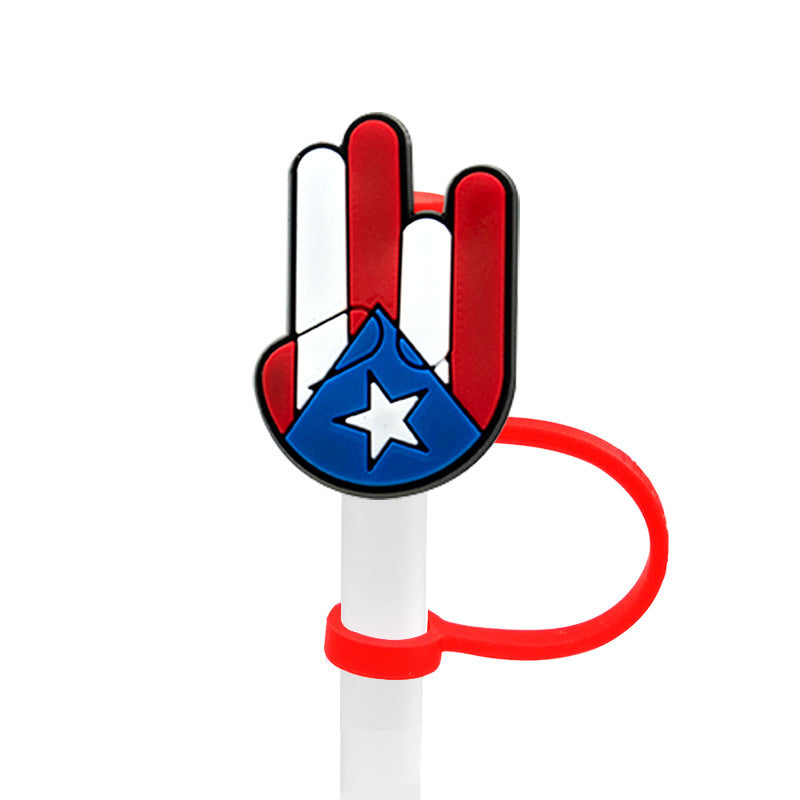 Wholesale 10PCS Puerto Rican 7-8mm Straw Tube Cap PVC Soft Rubber Dust Plugs Cute Straw Decorations ACC-SCR-KuaJ001