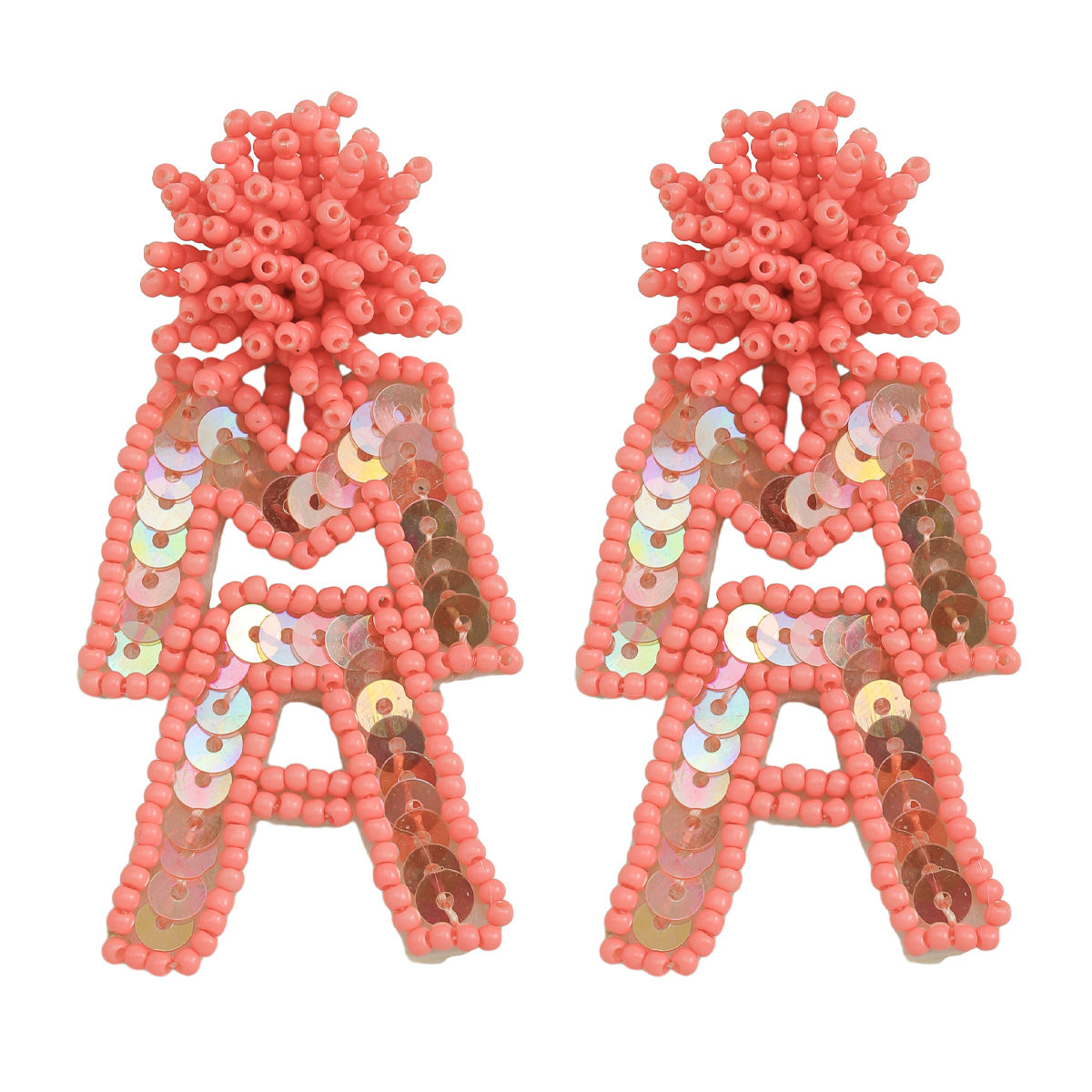 Wholesale MAMA Handmade Woven Rice Bead Earrings ACC-ES-JiaQi006