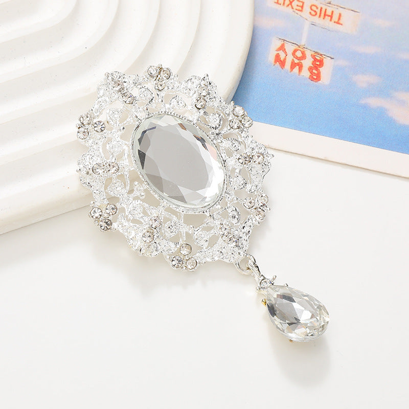 Wholesale  Diamond Pearl Flower Sun God flower brooch gem pendant
