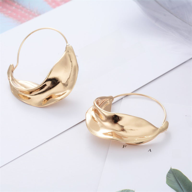 Wholesale  irregular alloy flower basket exaggerated earrings