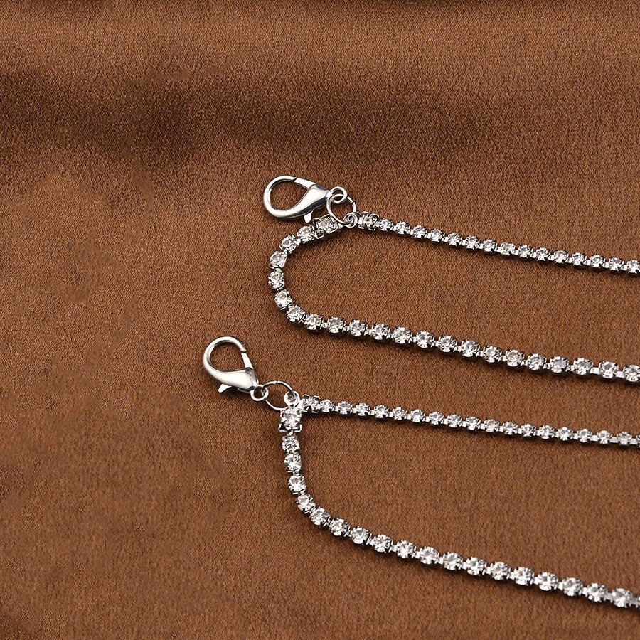Wholesale Vintage Metal Double Layer Rhinestone Shoe Chains Chic Fashion Accessory For Everyday Use And Gift