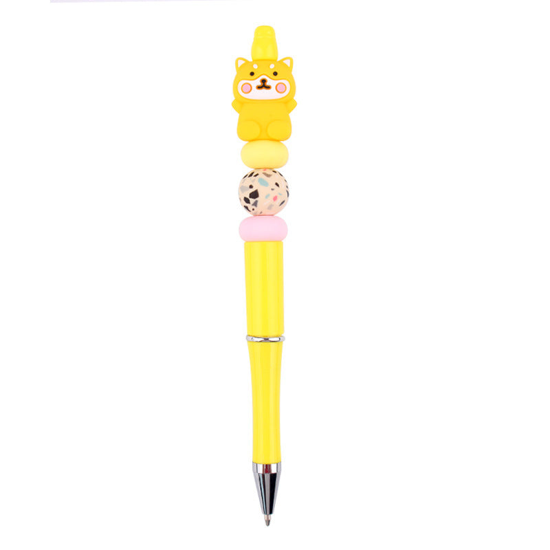 Wholesale beaded pen DIY creative handmade cartoon 3D animal silicone gum beaded pen