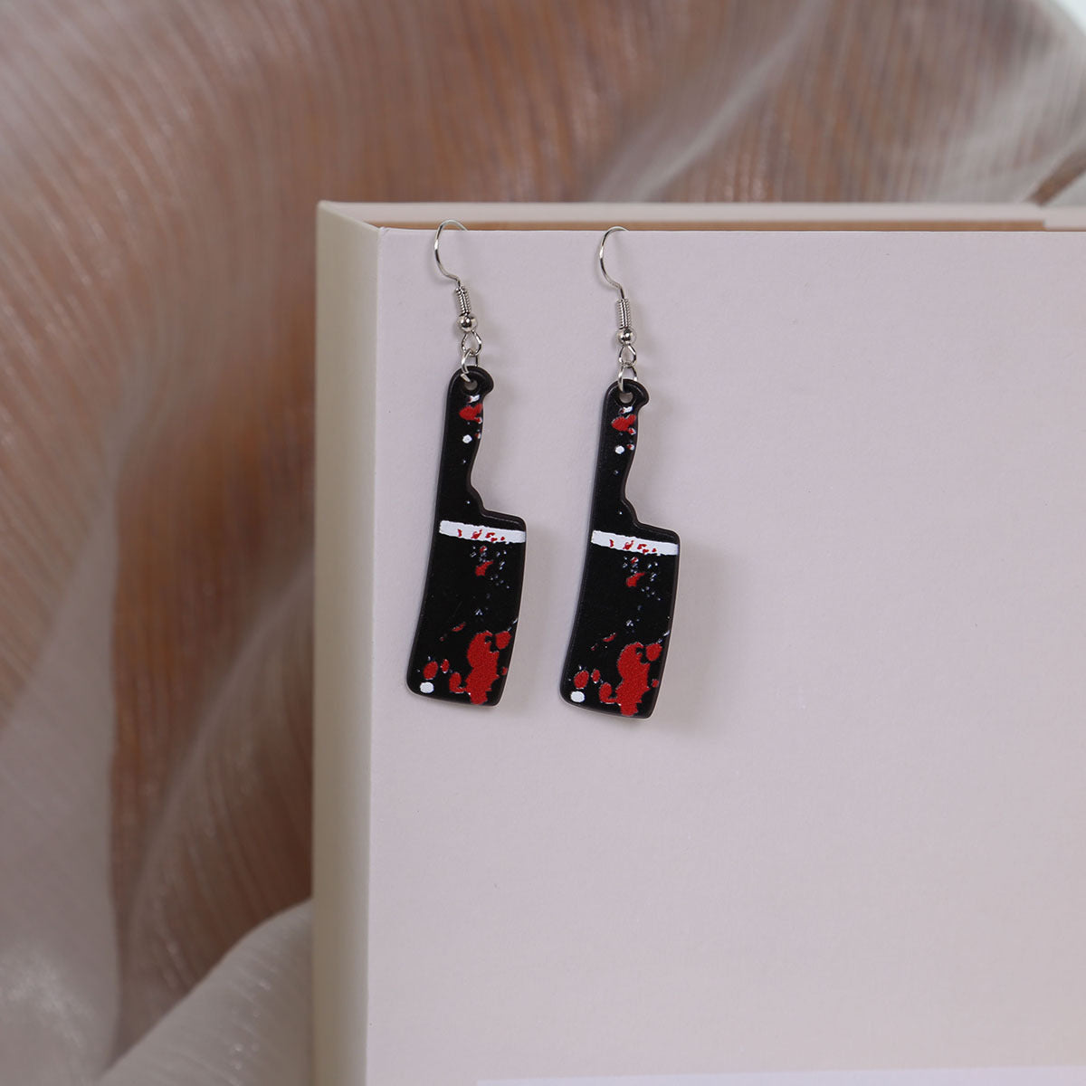 Wholesale Halloween kitchen knife  earrings