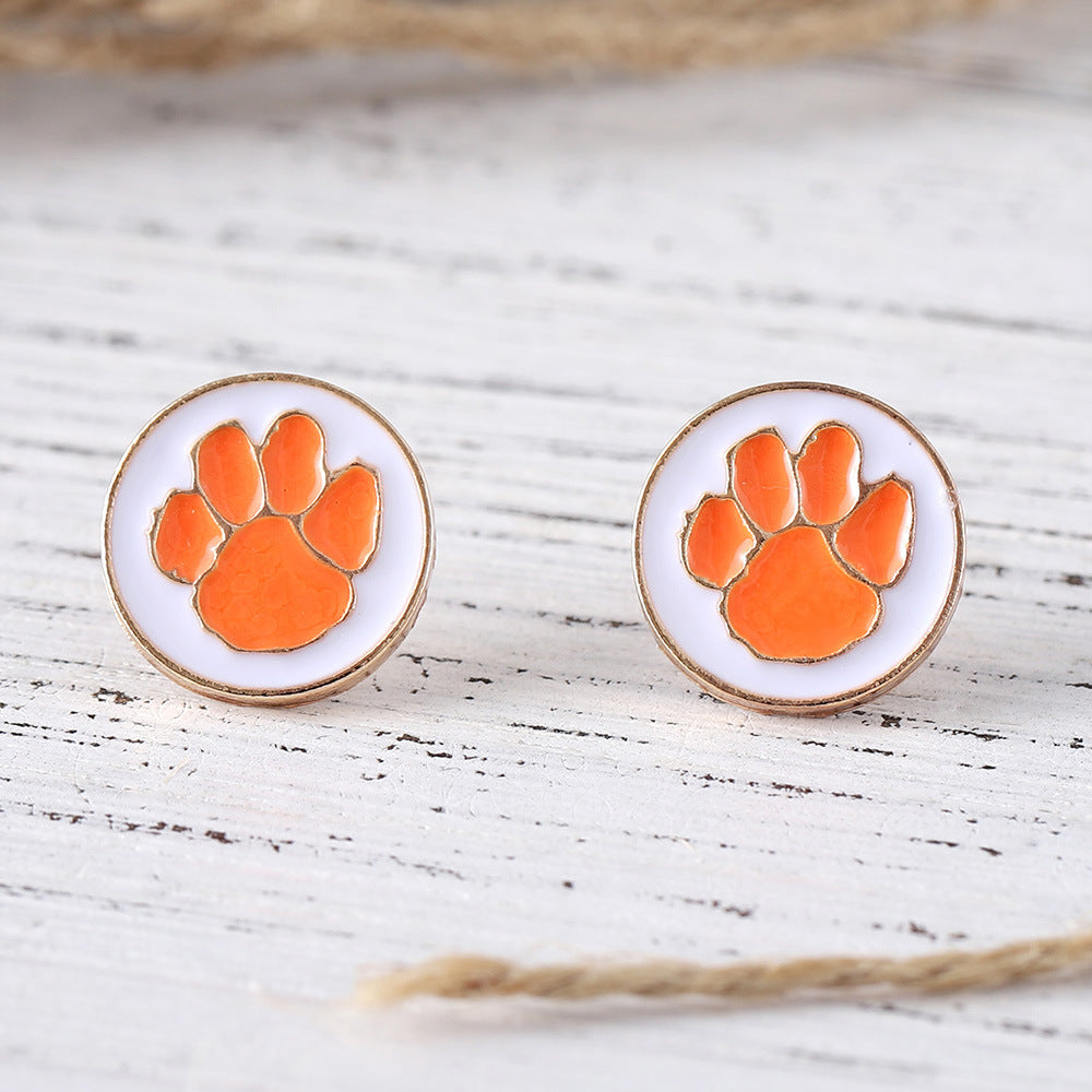 Wholesale  Cute Color Dog Claw Round Earrings