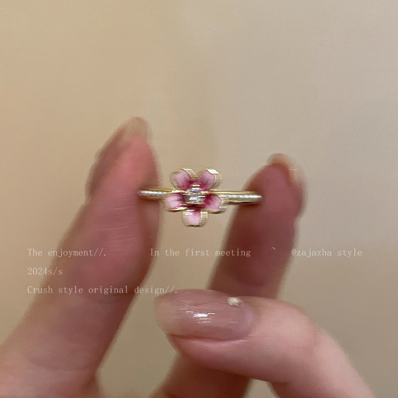 Wholesale Flower Open Ring For Women Zinc Alloy Fashion Jewelry Boutique Resale